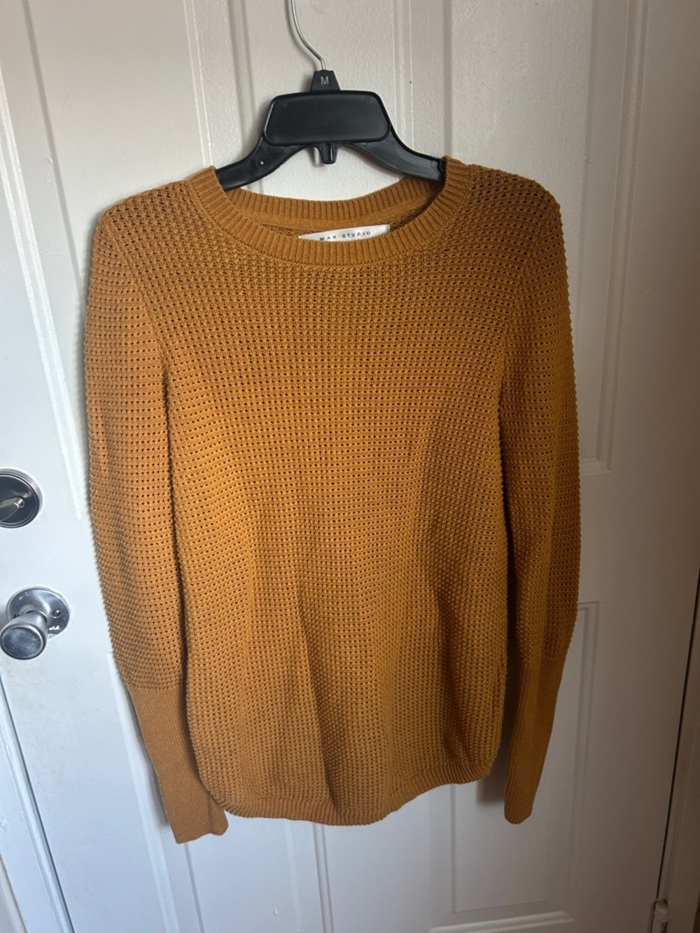 Max Studio Crewneck Sweater in Mustard Gold
